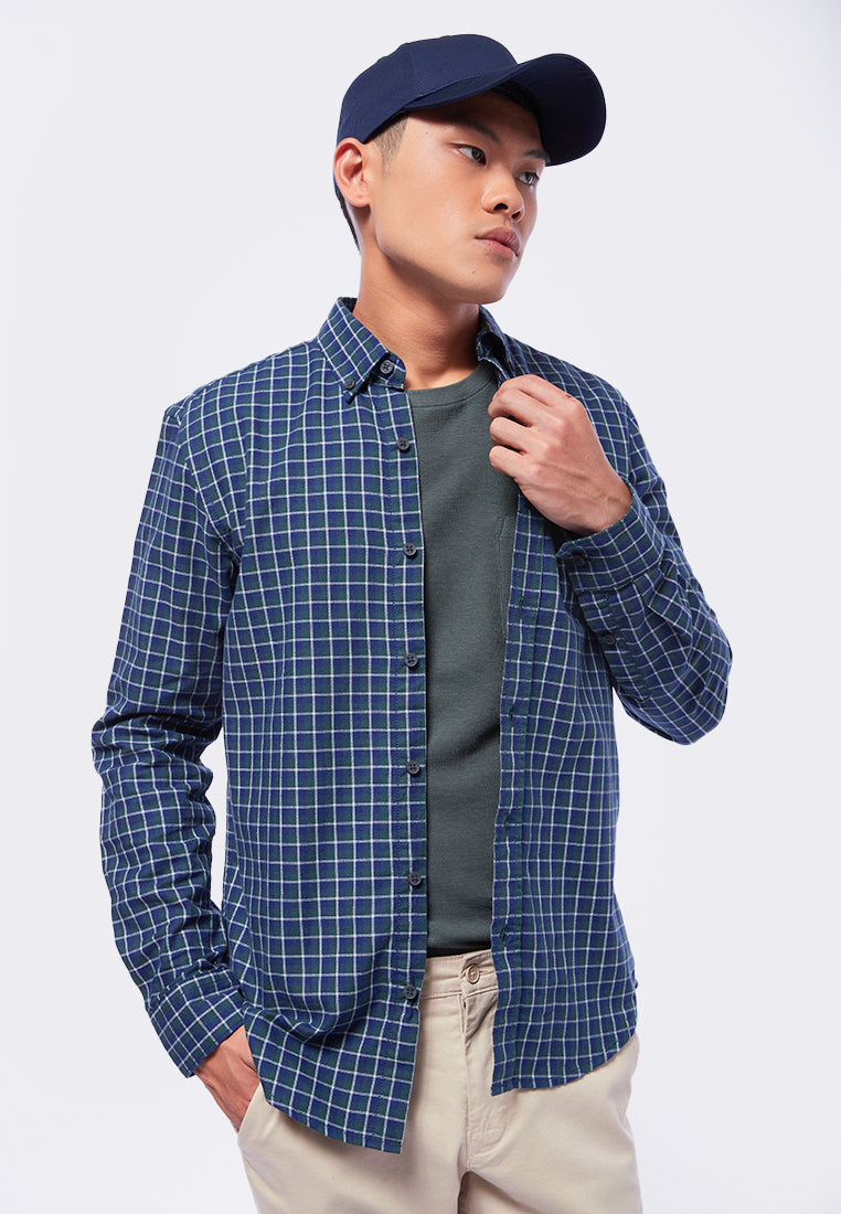 Slim Fit Long Sleeve Check Shirt