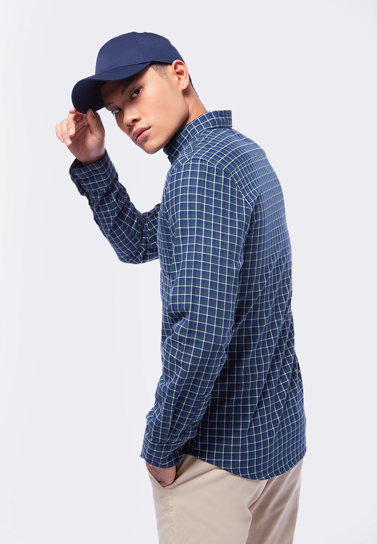 Slim Fit Long Sleeve Check Shirt