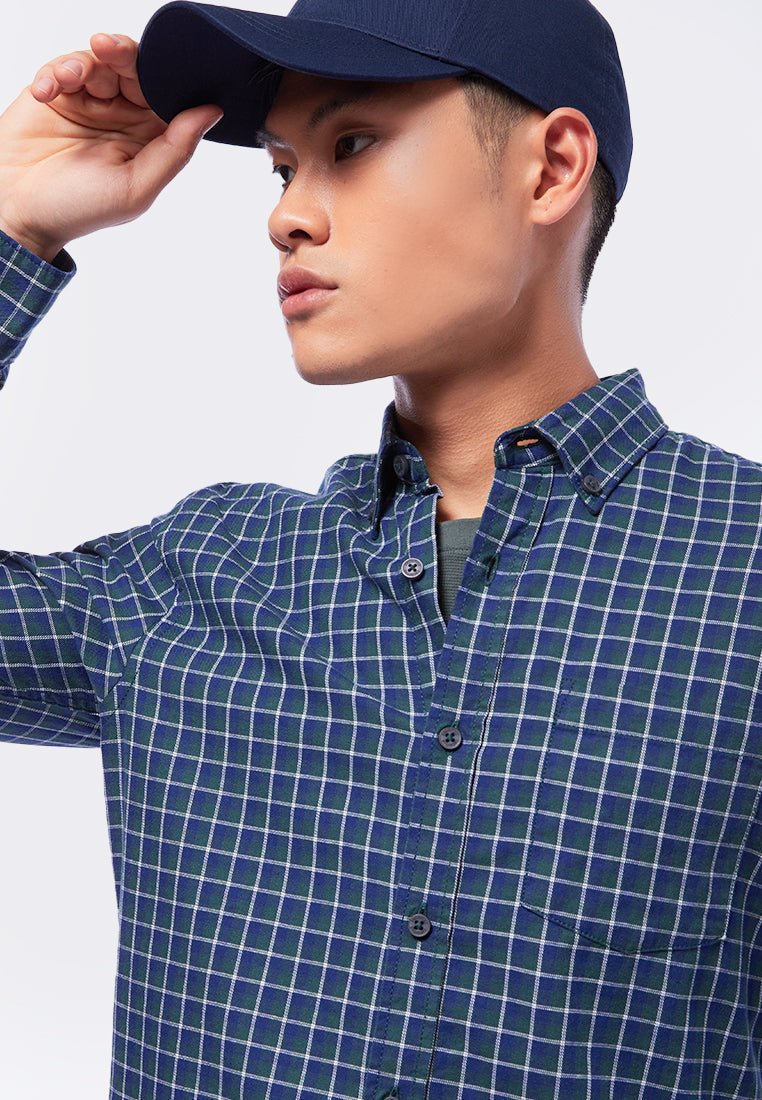 Slim Fit Long Sleeve Check Shirt