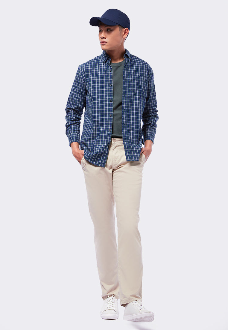 Slim Fit Long Sleeve Check Shirt