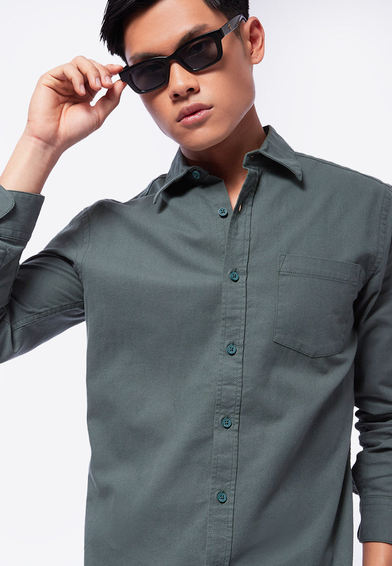 Slim Fit Long Sleeve Flannel Shirt