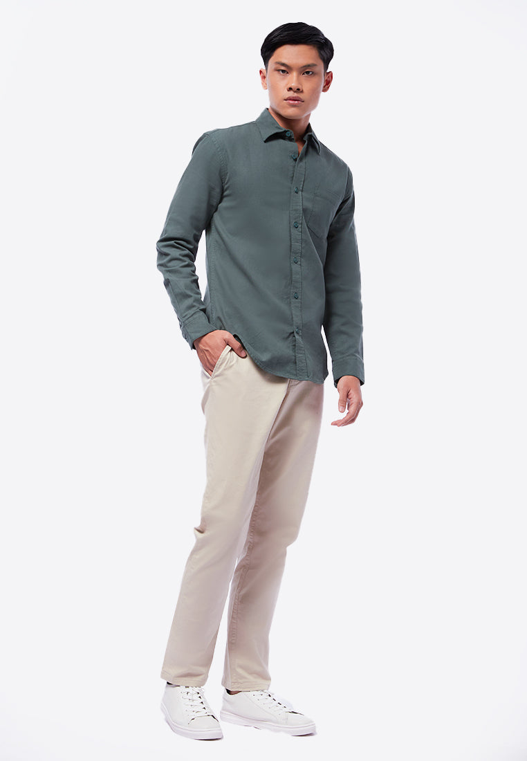 Slim Fit Long Sleeve Flannel Shirt