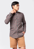 Slim Fit Long Sleeve Plaid Shirt