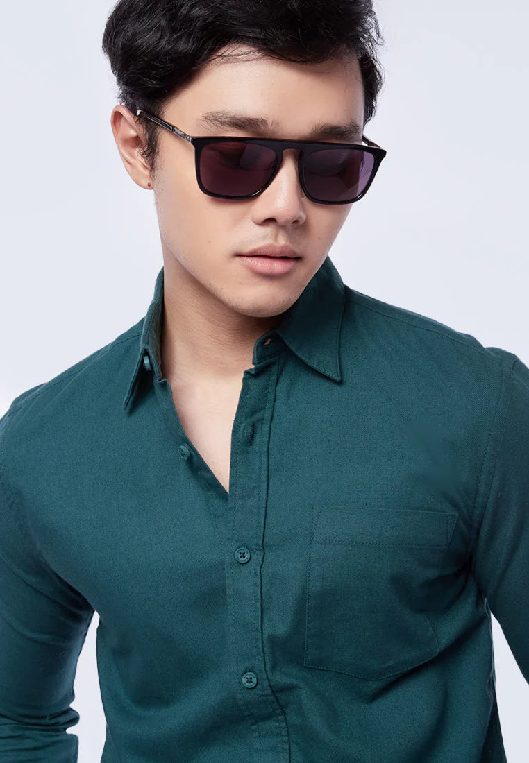 Slim Fit Long Sleeve Flannel Shirt