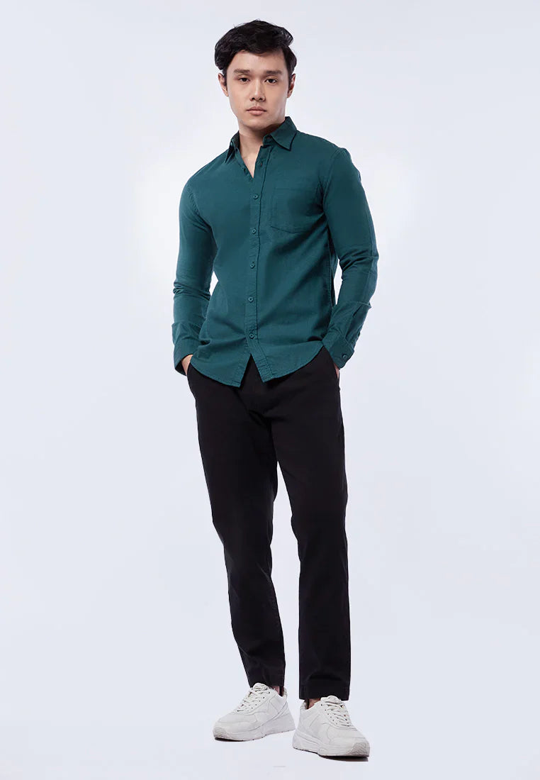 Slim Fit Long Sleeve Flannel Shirt