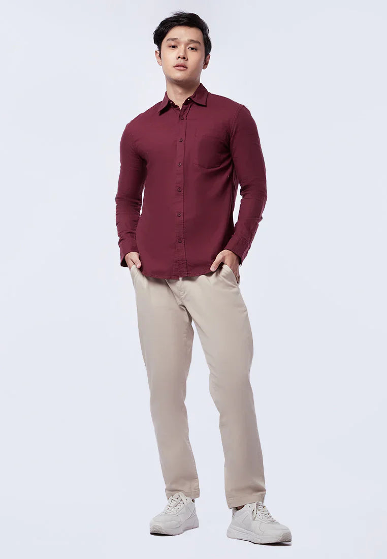 Slim Fit Long Sleeve Flannel Shirt
