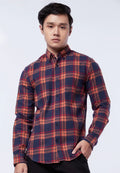 Slim Fit Long Sleeve Plaid Shirt