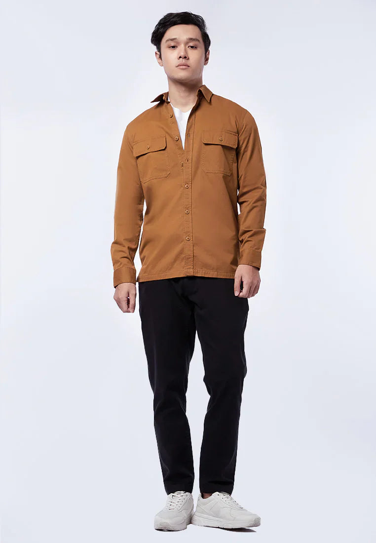 Slim Fit Long Sleeve Utility Shirt
