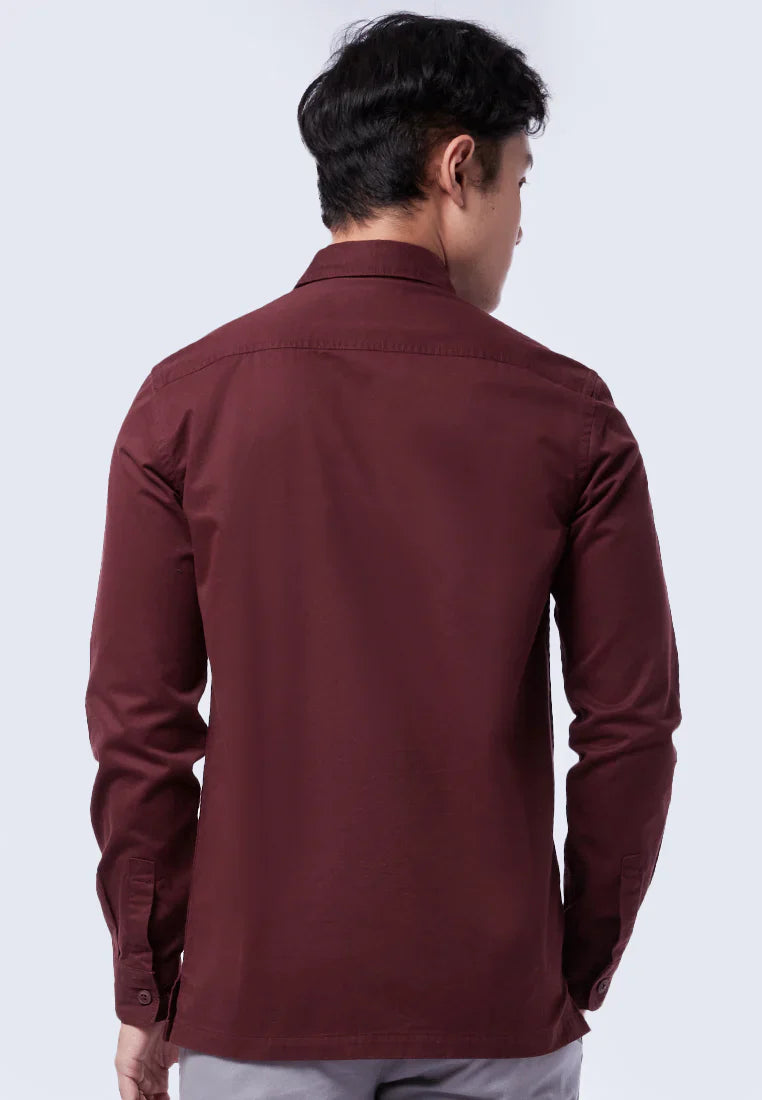 Slim Fit Long Sleeve Utility Shirt