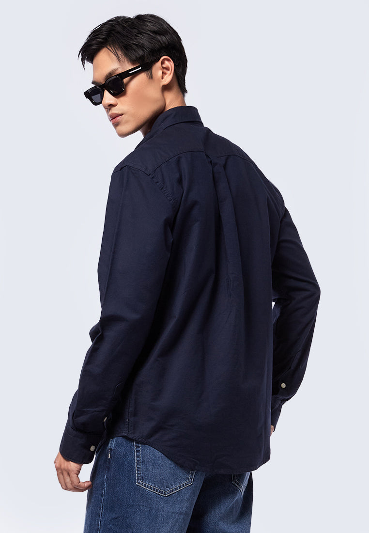 Slim Fit Long Sleeve Shirt Navy