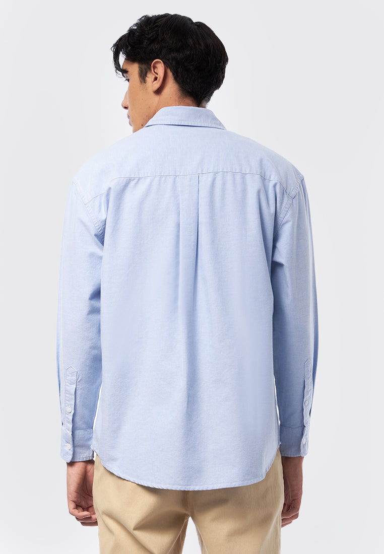 Oversized Long Sleeve Shirt Light Blue