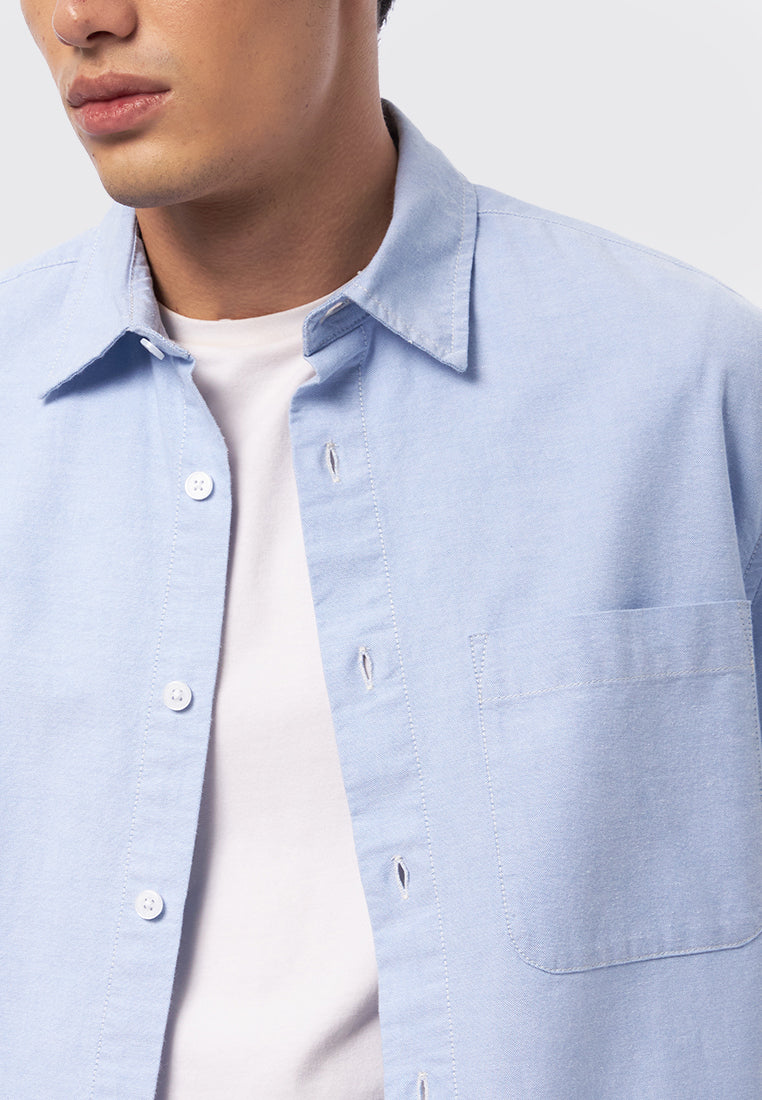 Oversized Long Sleeve Shirt Light Blue