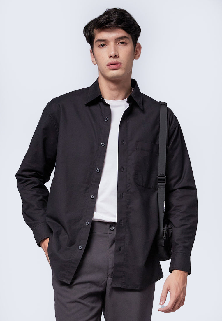Oversized Long Sleeve Shirt Black