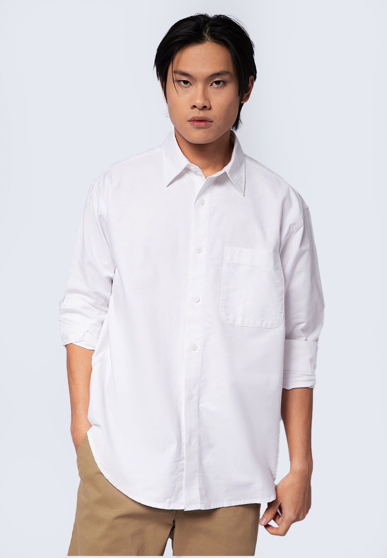 Oversized Long Sleeve Shirt White
