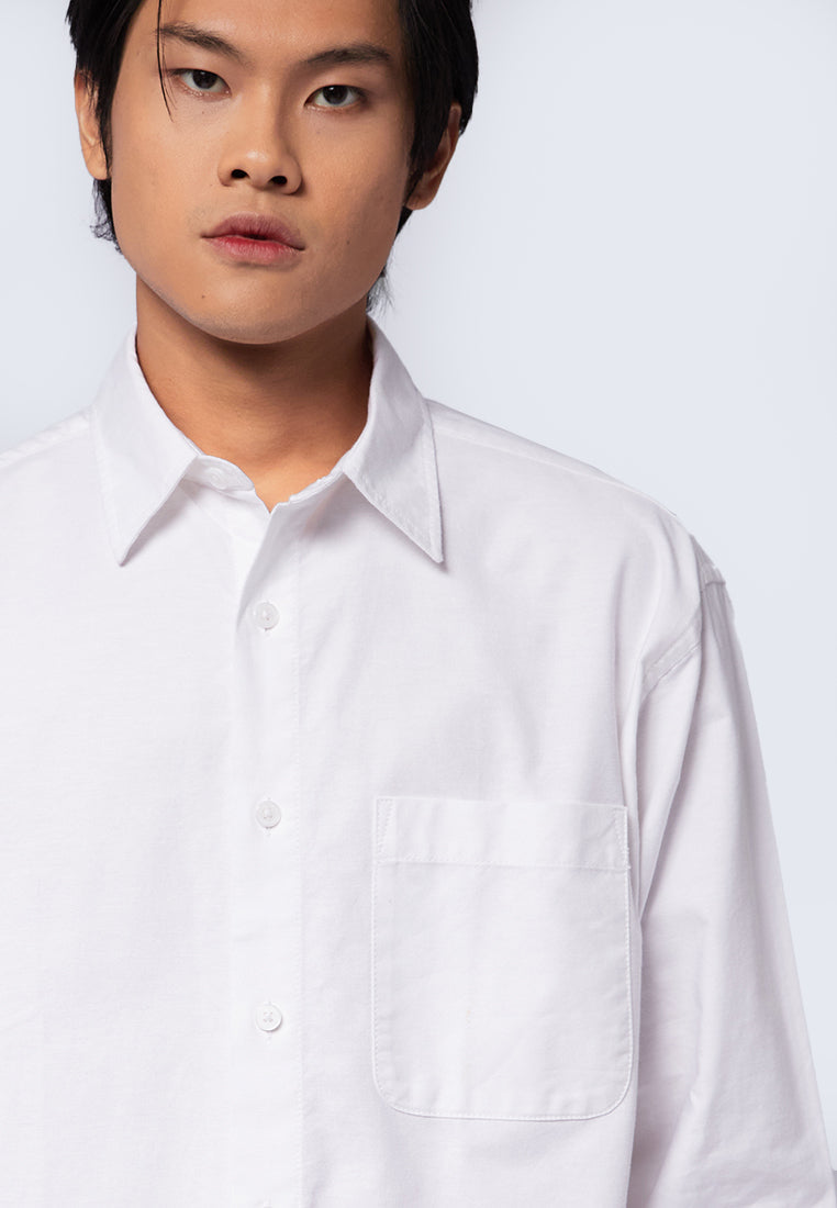 Oversized Long Sleeve Shirt White