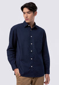 Oversized Long Sleeve Shirt Navy