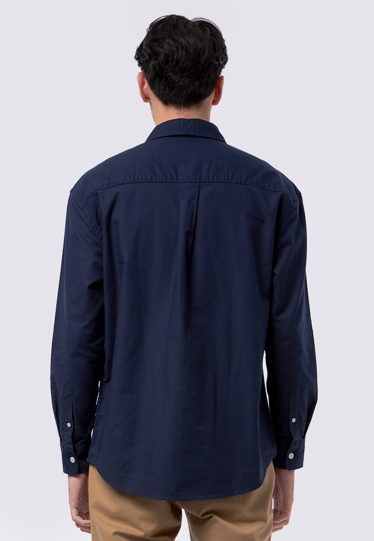 Oversized Long Sleeve Shirt Navy