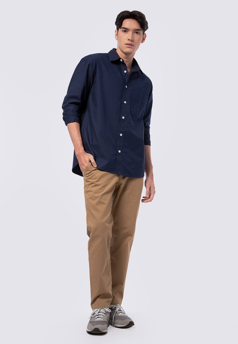 Oversized Long Sleeve Shirt Navy