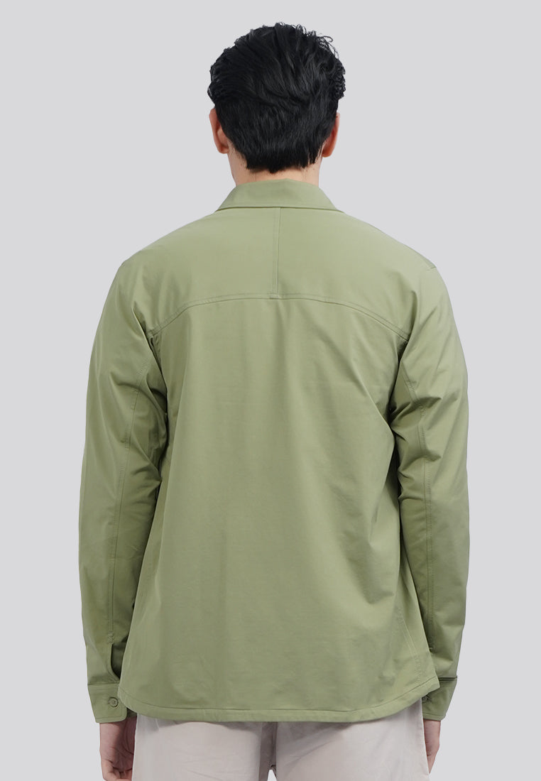 Long Sleeve Utility Knit Shirt Dusty Green