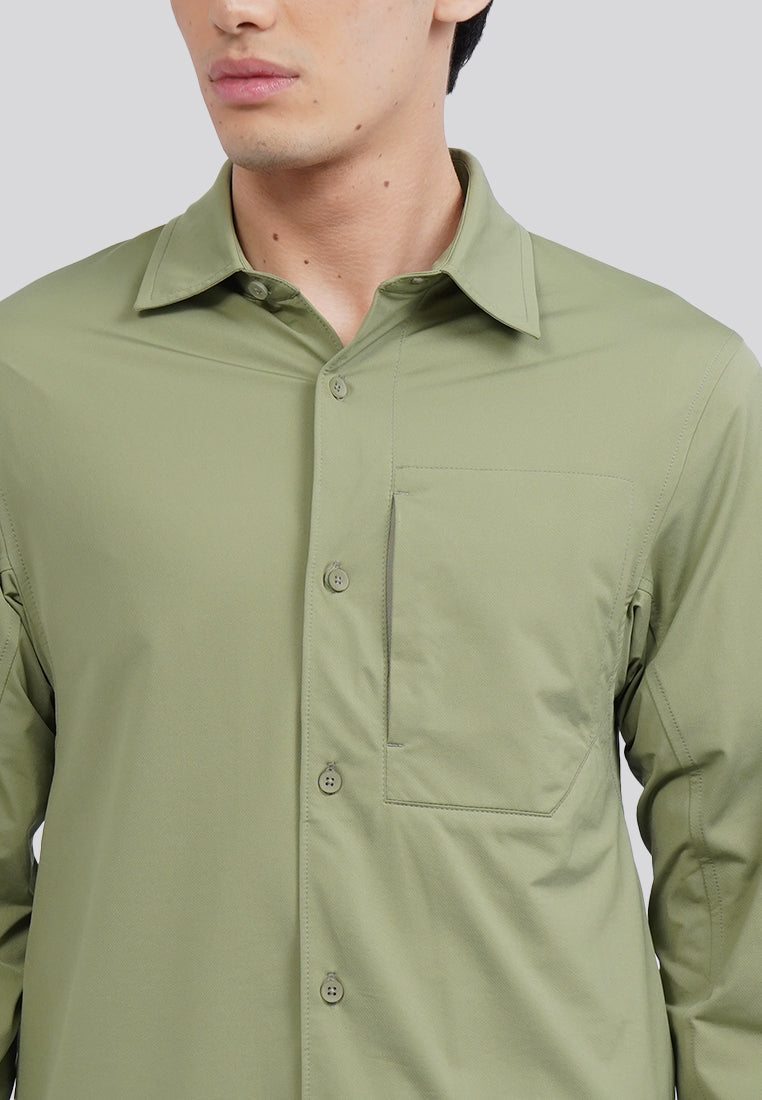 Long Sleeve Utility Knit Shirt Dusty Green