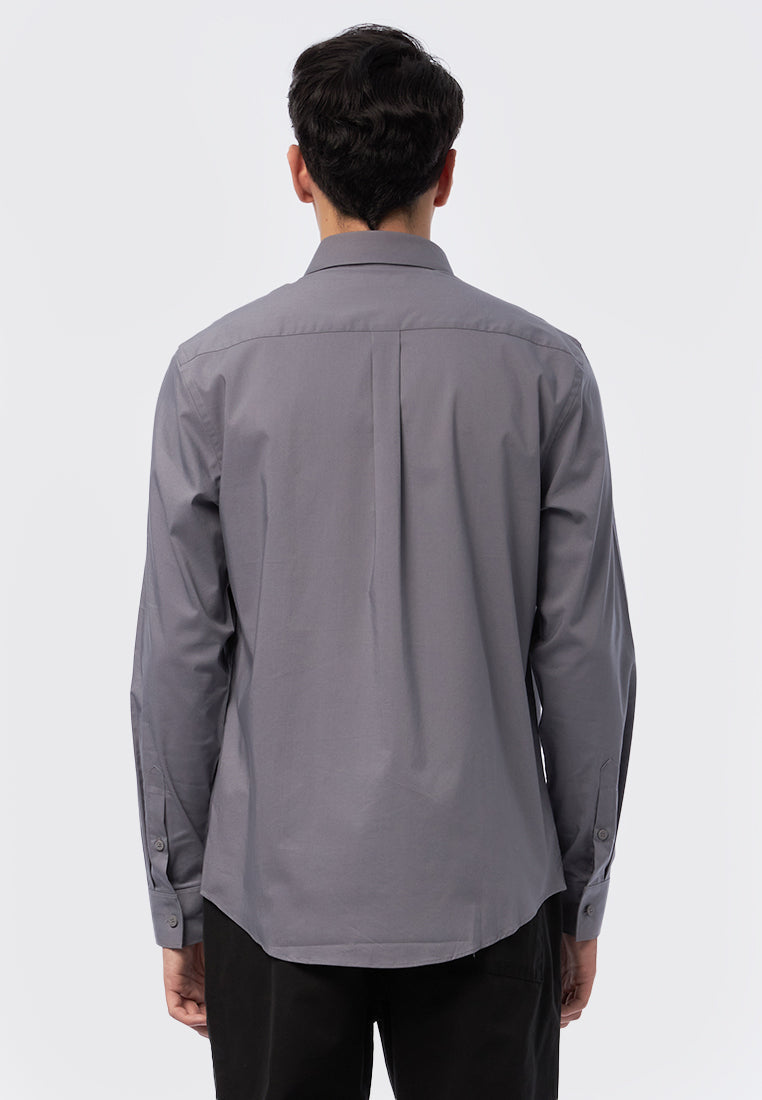 Long Sleeve Stretch Shirt Grey