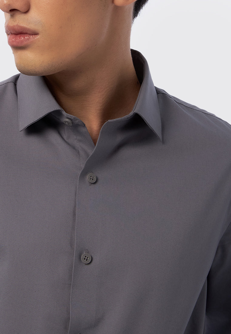 Long Sleeve Stretch Shirt Grey