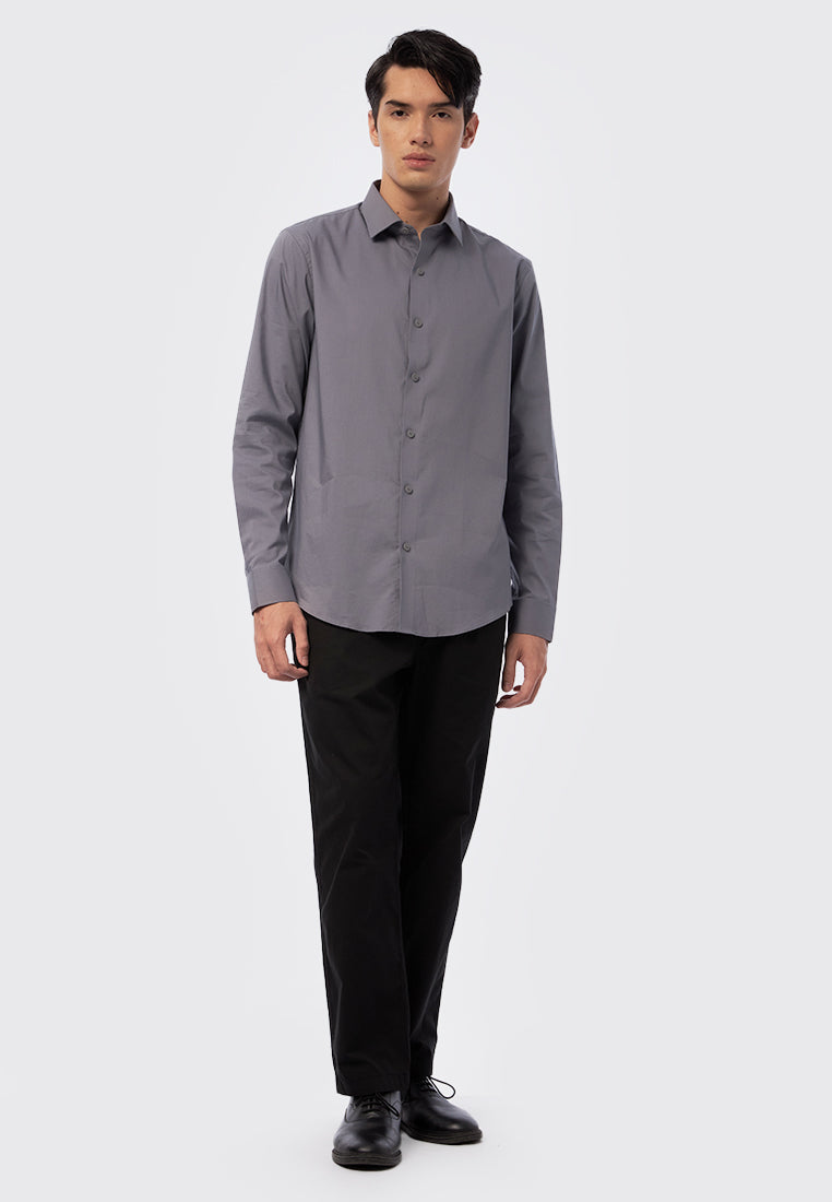 Long Sleeve Stretch Shirt Grey