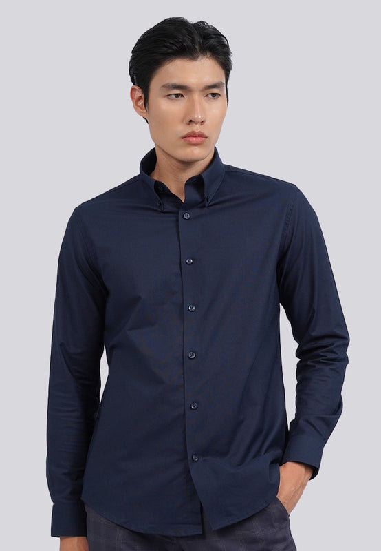 Buttoned Down Collar Long Sleeve Shirt
