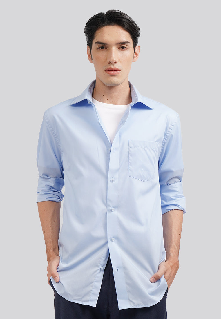 Long Sleeve Coolmax Dress Shirt L.Blue