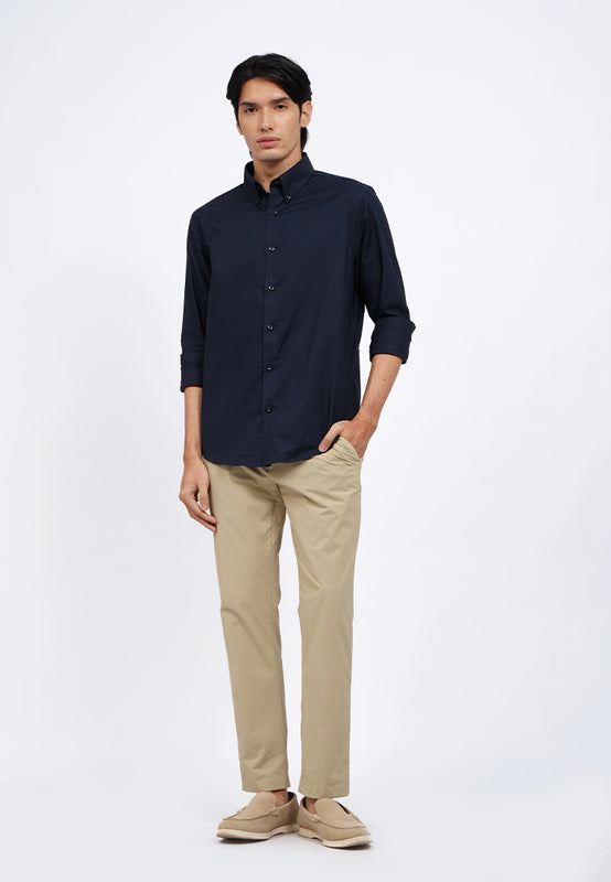 Long Sleeve Buttoned Down Collar Shirt