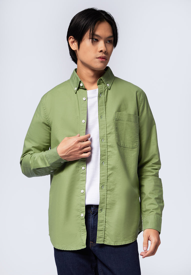 Regular Fit Long Sleeve Oxford Shirt Mint