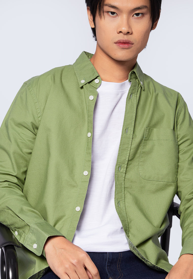 Regular Fit Long Sleeve Oxford Shirt Mint