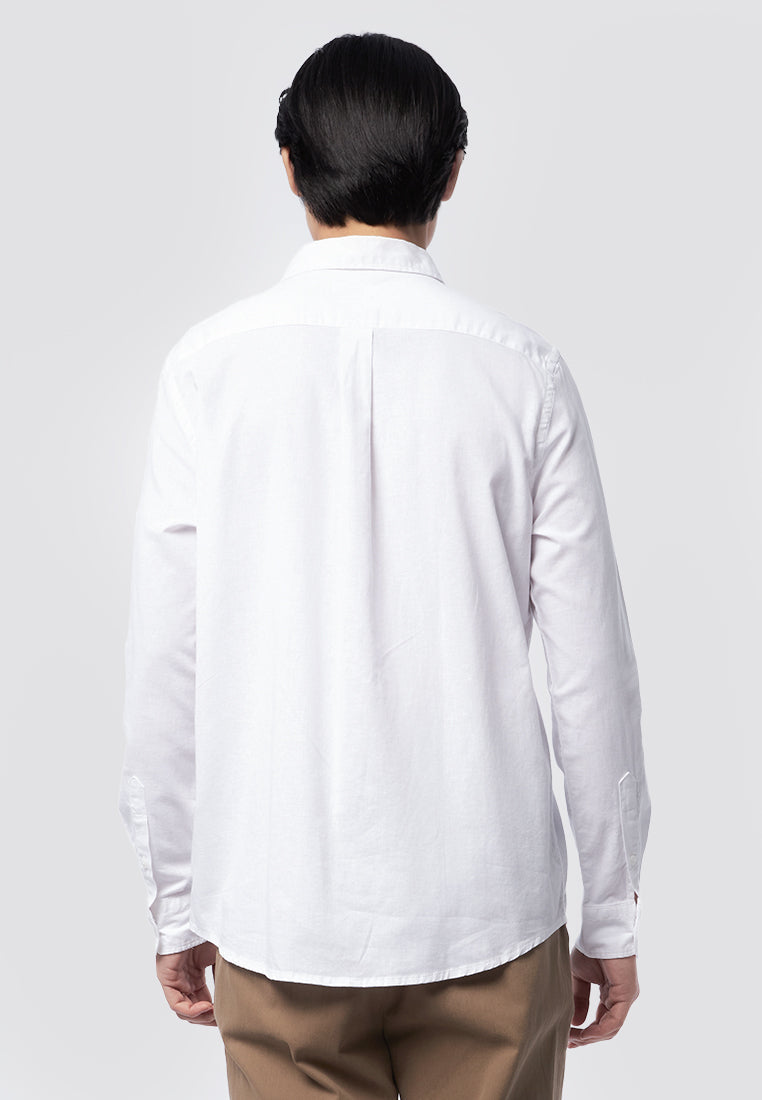 Long Sleeve Linen Shirt White