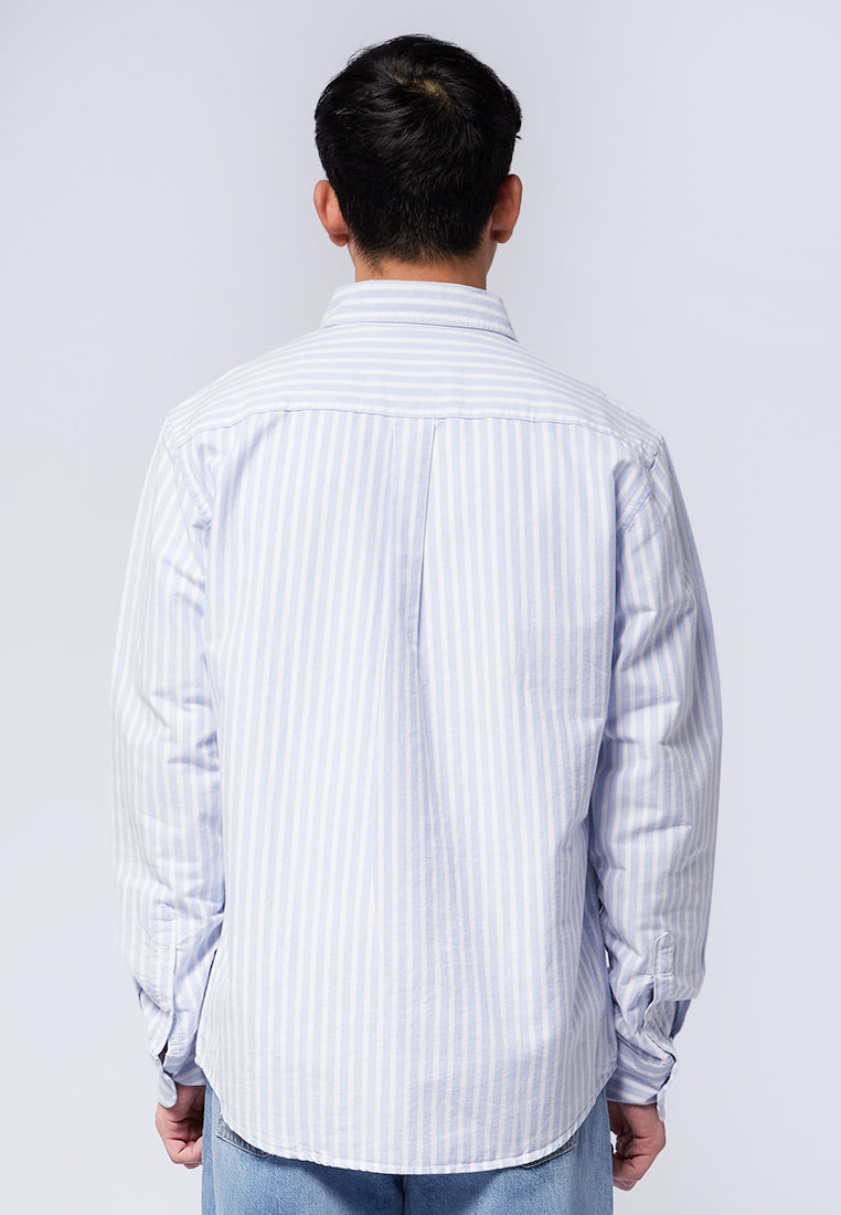 Long Sleeve Striped Oxford Shirt