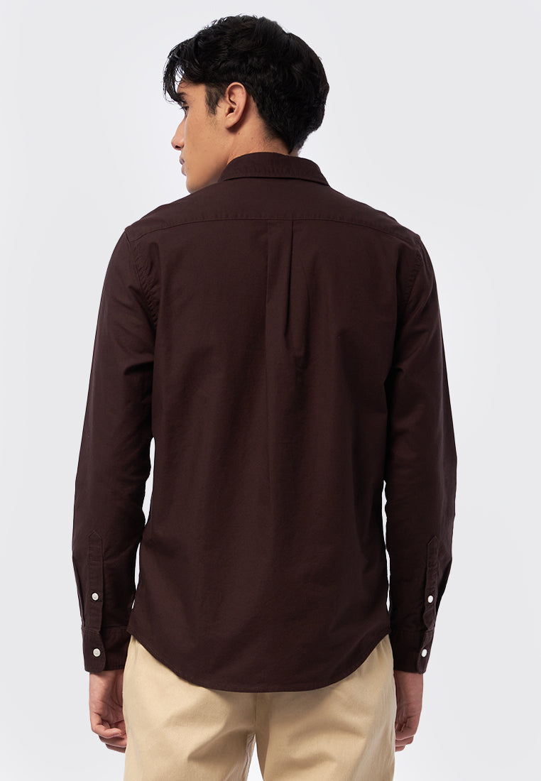 Long Sleeve Oxford Shirt Dark Brown