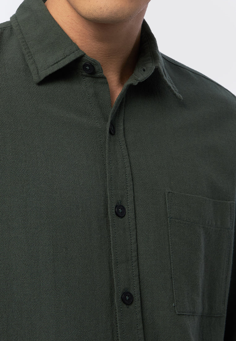 Long Sleeve Washed Textured Shirt