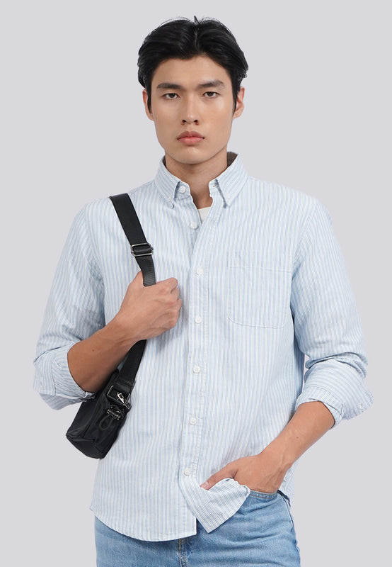 Long Sleeve Stripes Oxford Shirt