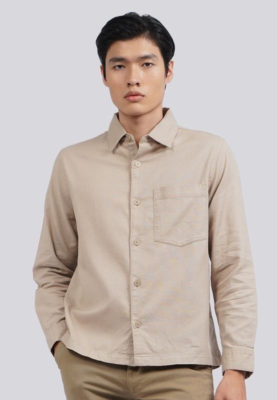 Long Sleeve Pocket Washed Shirt