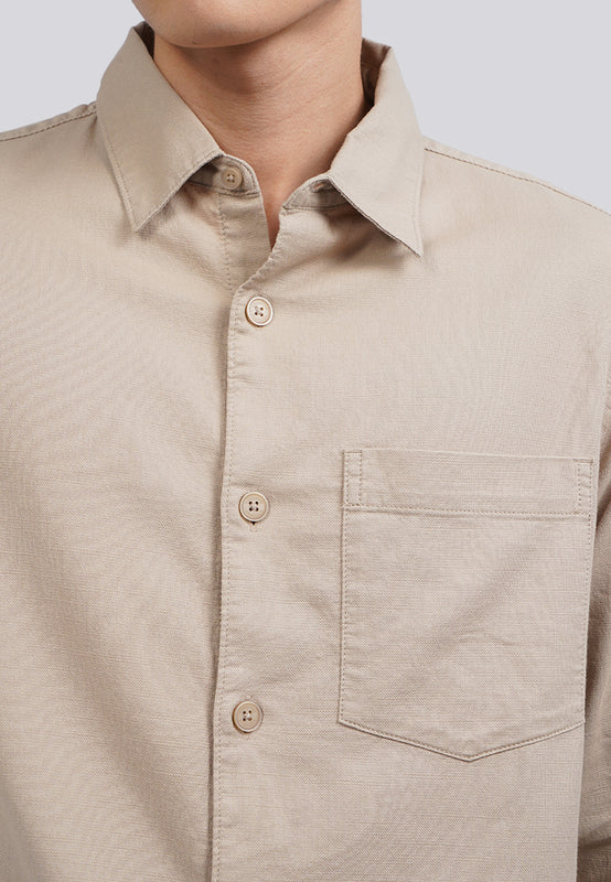 Long Sleeve Pocket Washed Shirt