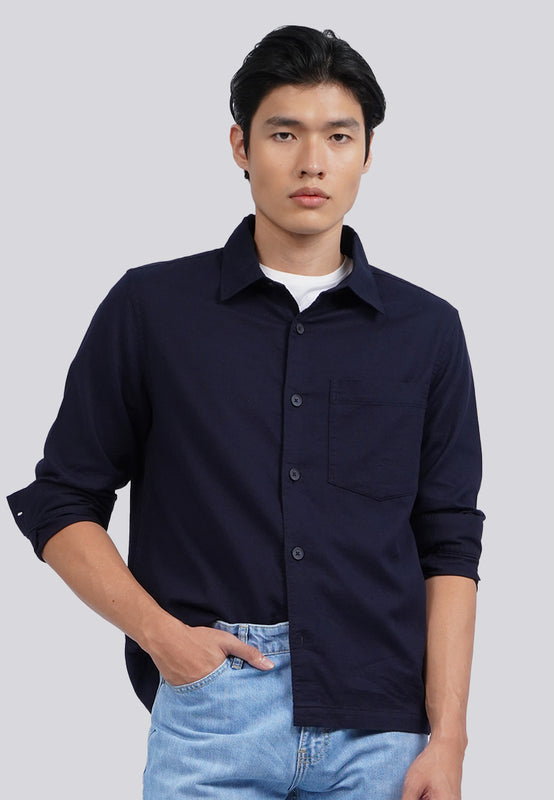 Long Sleeve Pocket Washed Shirt