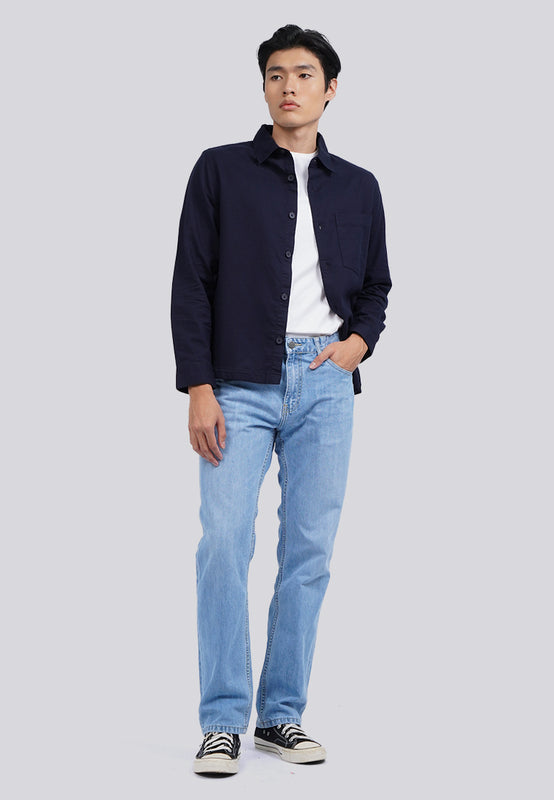 Long Sleeve Pocket Washed Shirt