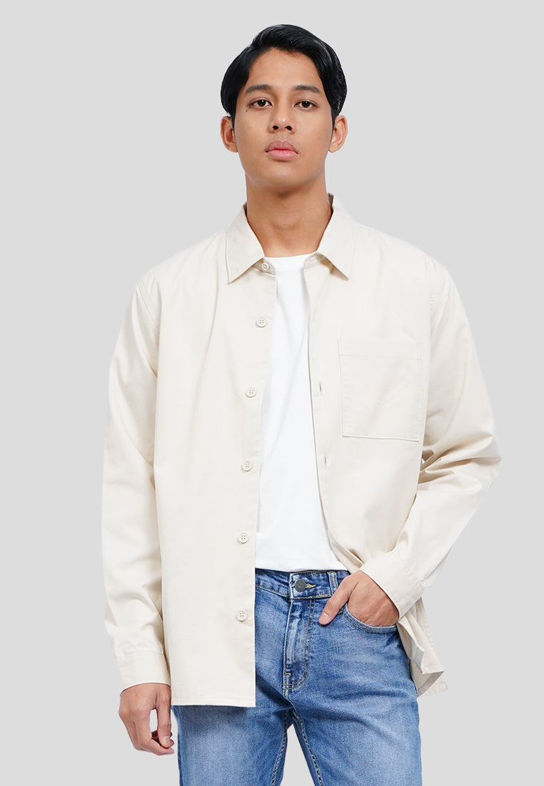 Long Sleeve Twill Pocket Shirt