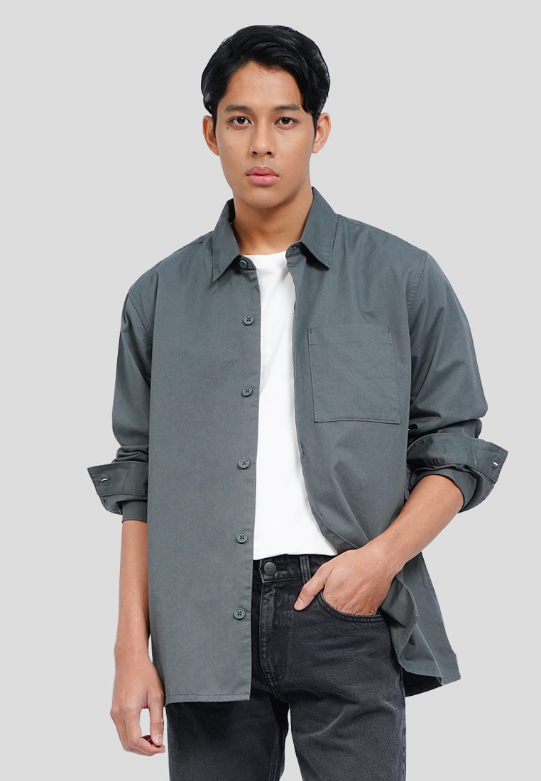 Long Sleeve Twill Pocket Shirt