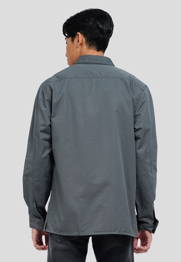 Long Sleeve Twill Pocket Shirt