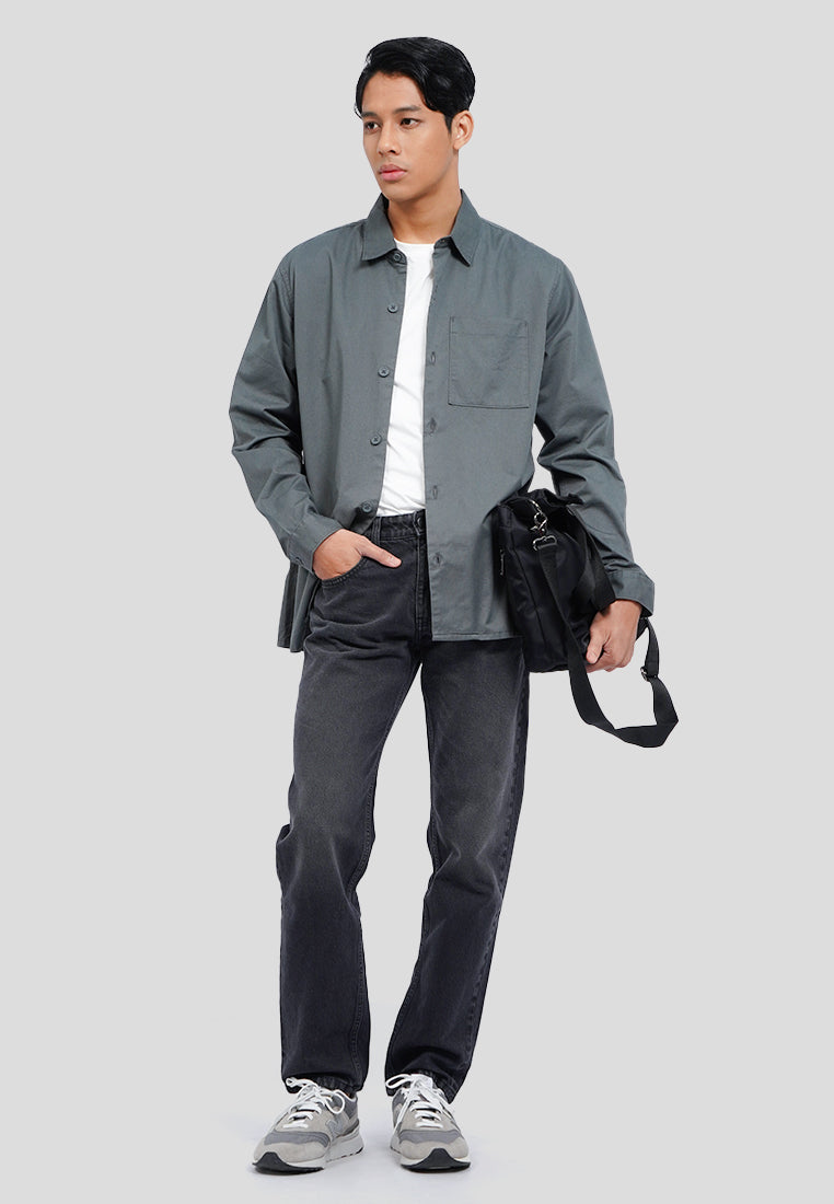 Long Sleeve Twill Pocket Shirt