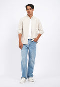 Linen Look Long Sleeve Stripes Shirt