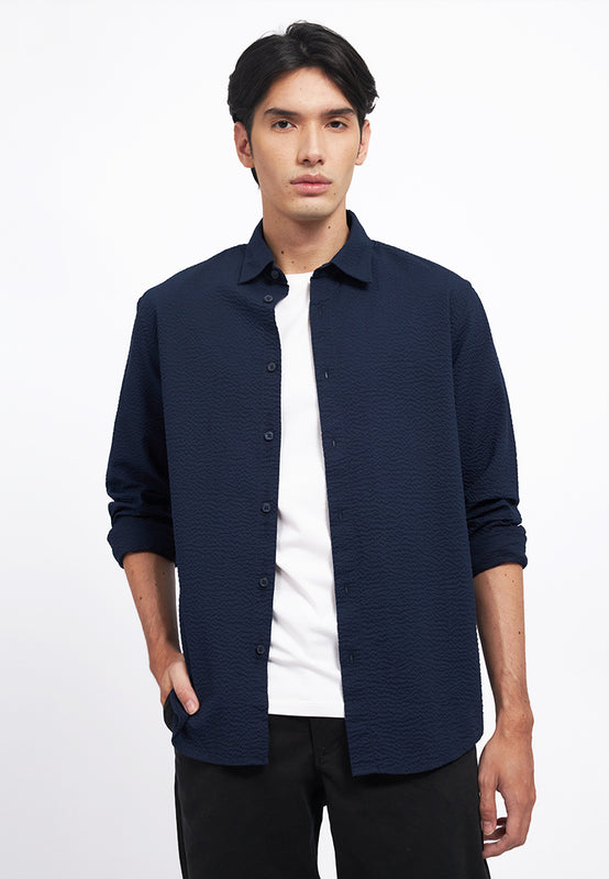 Long Sleeve Seersucker Shirt
