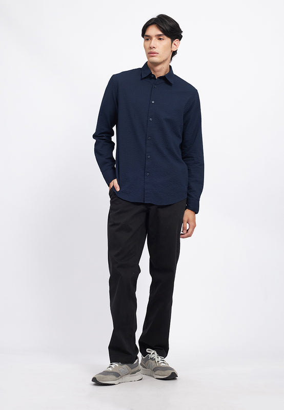 Long Sleeve Seersucker Shirt