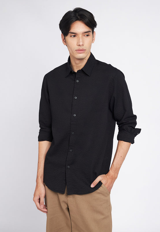 Long Sleeve Seersucker Shirt