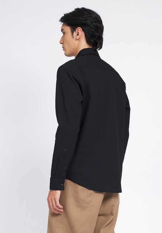 Long Sleeve Seersucker Shirt